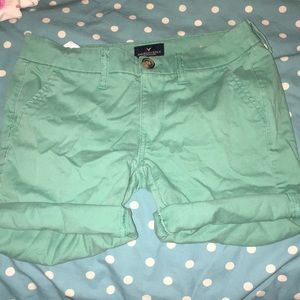 American Eagle mid length teal shorts